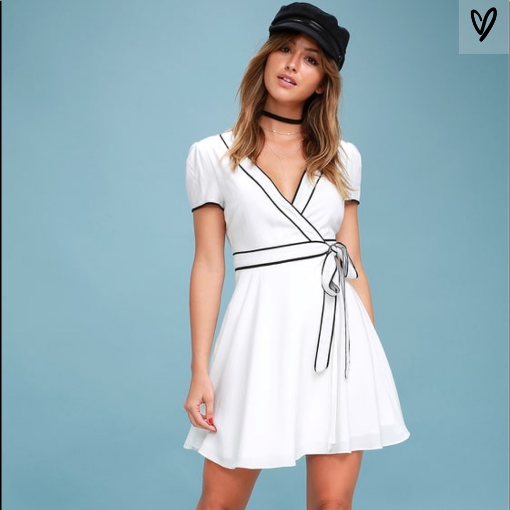 🖤 Lulu’s Black and White Wrap Dress 🖤